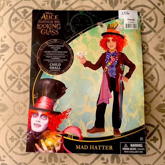 Kids Mad Hatter Costume From Alice In Wonderland - Jacket, Vest, Pants & Hat Set - View #9